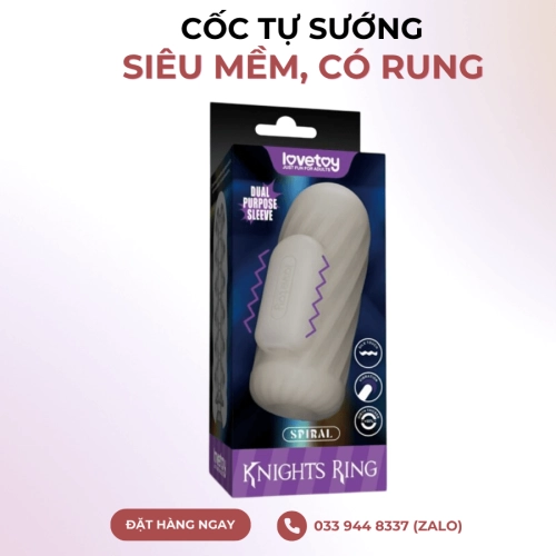 Cốc Tự Sướng Siêu Mềm Có Rung Lovetoy Knights Ring Spiral 
