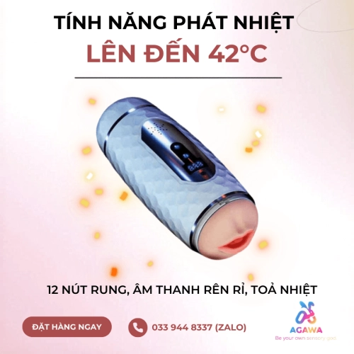 Âm Đạo Giả 2 đầu Utoo Girl 12 Chế Độ Rung Cực Sướng 