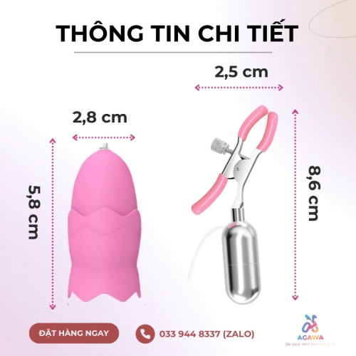 Trứng Rung Mini Đa Năng Kết Hợp Lưỡi Liếm Kẹp Ti Mini