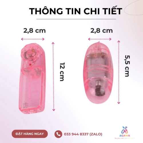 Trứng Rung Nhựa Nhiều Màu Trong Suốt Mini Có Dây Điều Khiển