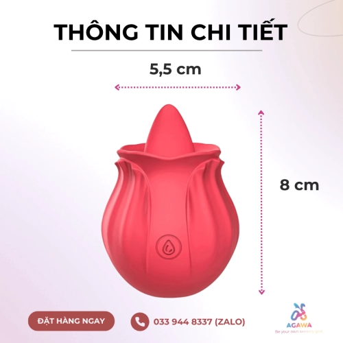 Máy Massage Lưỡi Liếm Hoa Hồng Kích Thích Ngực Và Âm Đạo