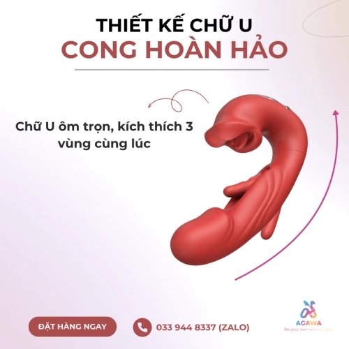 Dương Vật Giả Lưỡi Liếm Mút Rung Đa Chế Độ Mars Ivy 3in1 Giống Của Thành