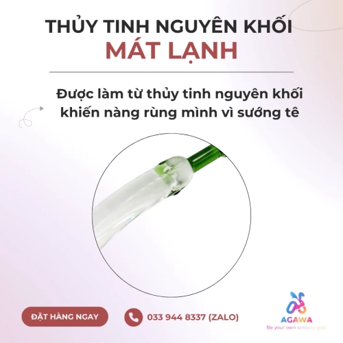 Dương Vật Giả Pha Lê Trong Suốt Ngụy Trang Hình Trái Cà Tím