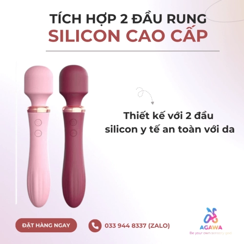 Chày Rung Âm Đạo 2 Đầu Lilo 20,5cm Cao Cấp Giống Của Minh