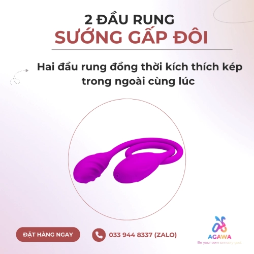 Trứng Rung Hai Đầu 7 Chế Độ Massage Âm Đạo Snaky Vibe