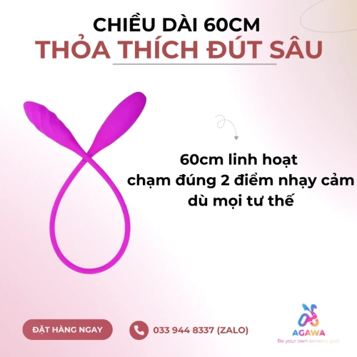 Trứng Rung Hai Đầu 7 Chế Độ Massage Âm Đạo Snaky Vibe