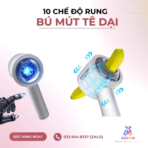 Âm Đạo Giả Hít Tường Nguỵ Trang Máy Sấy Tóc 10 Chế Độ Rung Nhiệt