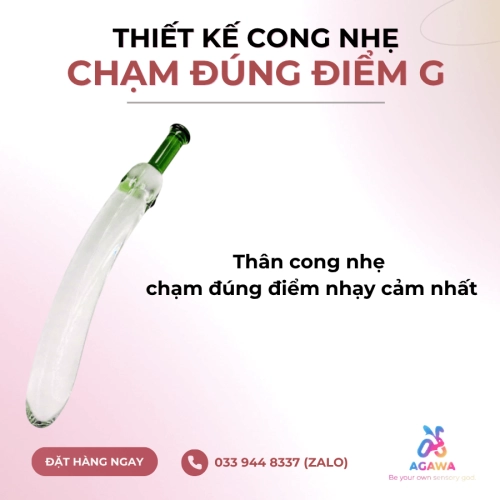 Dương Vật Giả Pha Lê Trong Suốt Ngụy Trang Hình Trái Cà Tím