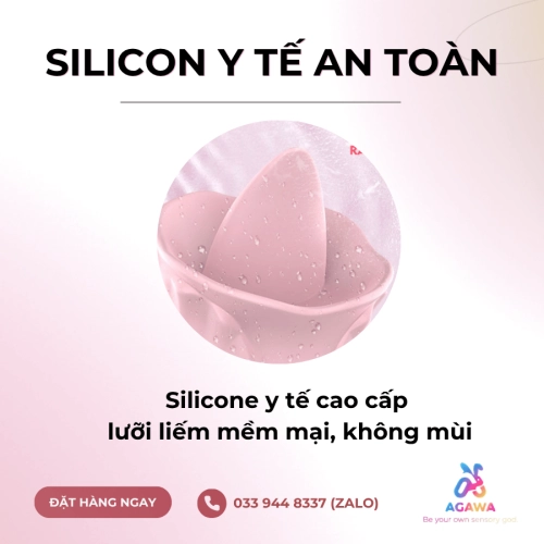 Máy Massage Lưỡi Liếm Hoa Hồng Kích Thích Ngực Và Âm Đạo