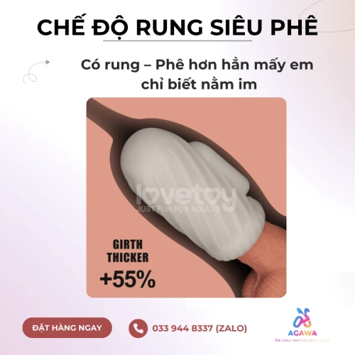 Cốc Tự Sướng Siêu Mềm Có Rung Lovetoy Knights Ring Spiral 