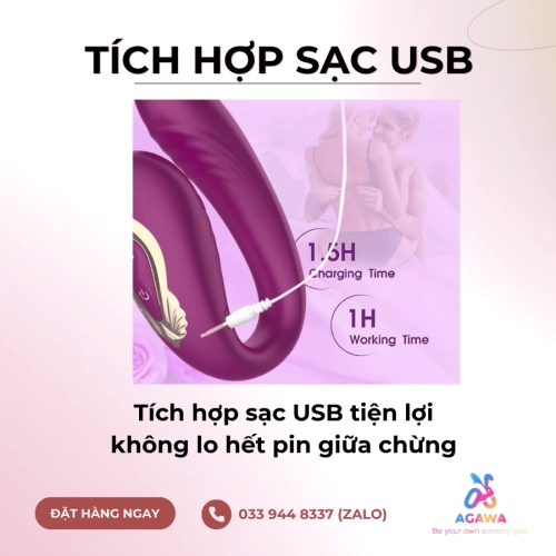 Sextoy Rung Xoay Đeo Âm Đạo Massage Điều Khiển Từ Xa