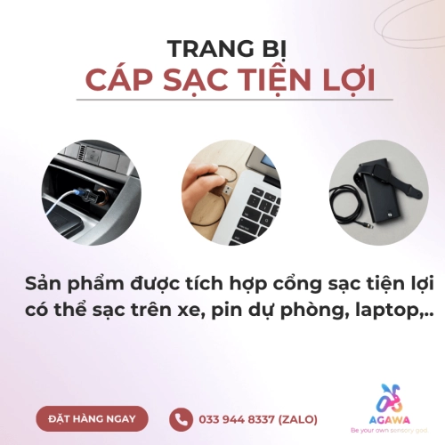 Chày Rung Âm Đạo 2 Đầu Lilo 20,5cm Cao Cấp Giống Của Minh