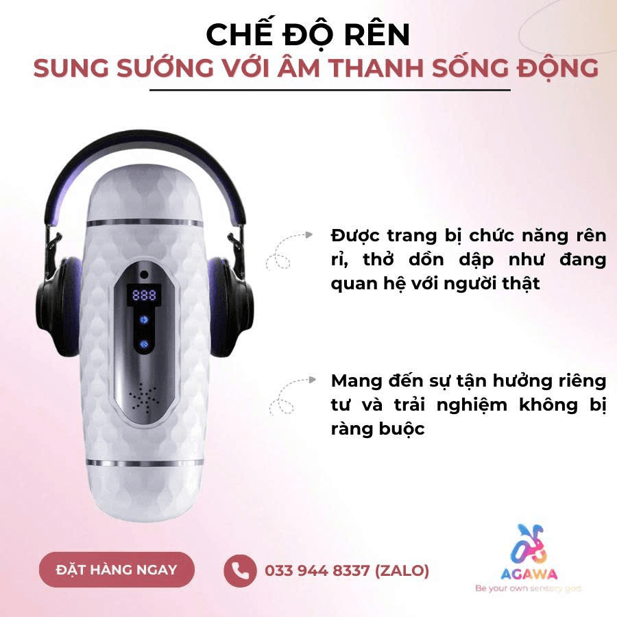 Âm Đạo Giả 2 đầu Utoo Girl 12 Chế Độ Rung Cực Sướng với Tiếng rên mô phỏng