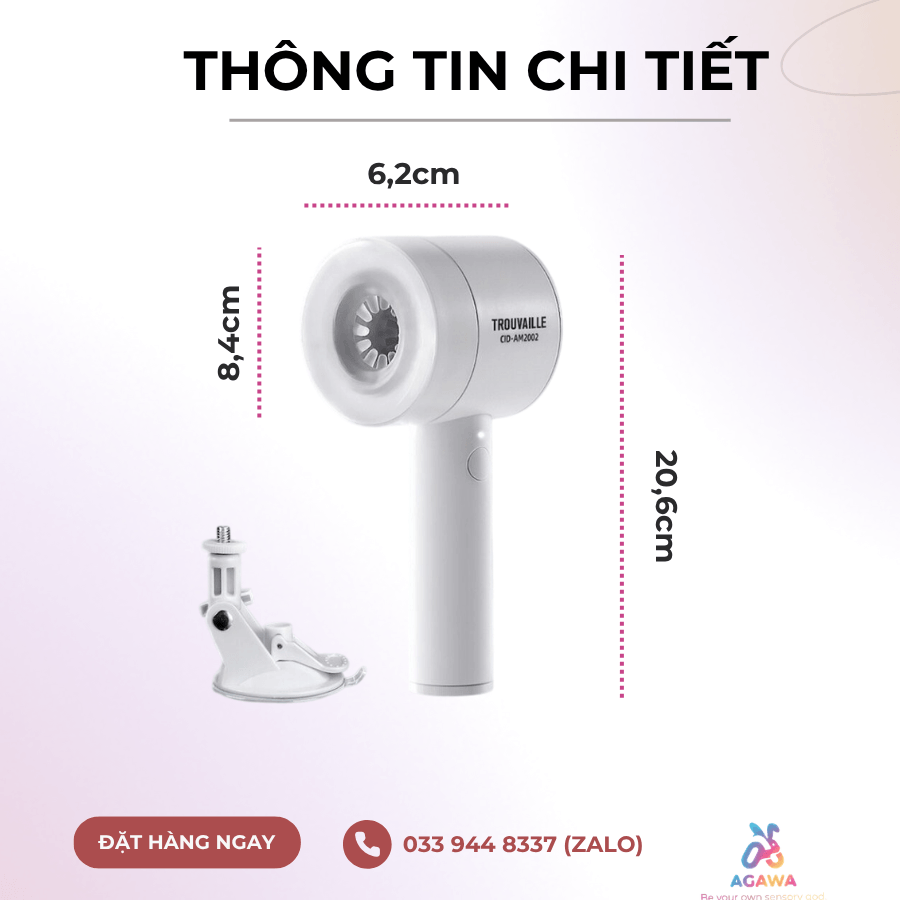 Thông tin chi tiết của Âm Đạo Giả Hít Tường Nguỵ Trang Máy Sấy Tóc 10 Chế Độ Rung Nhiệt