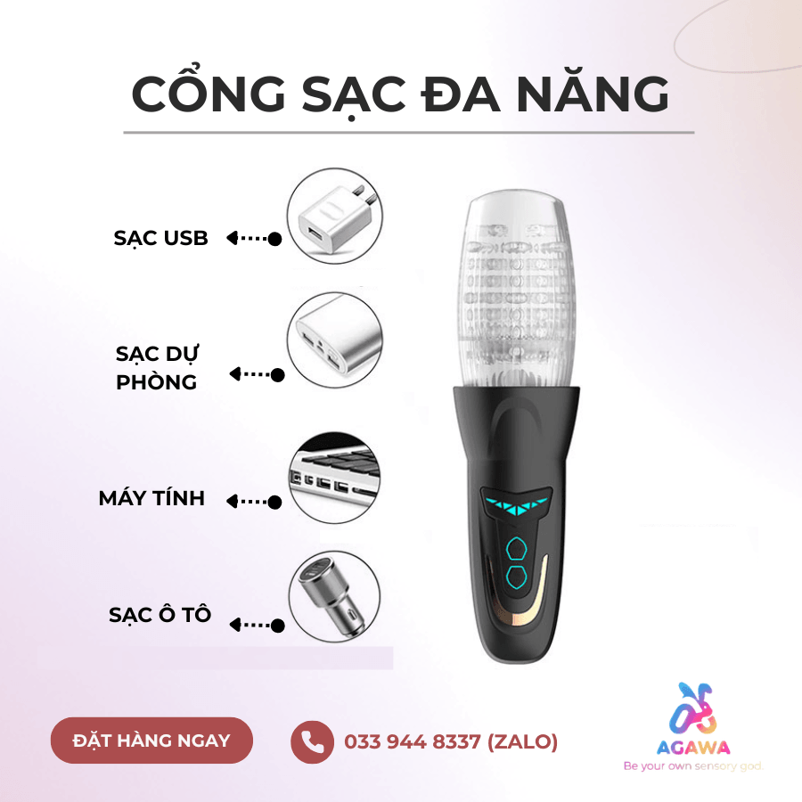 Máy Thủ Dâm Bellucci 10 Chế Độ Xoay Thụt Siêu Sướng tích hợp cổng sạc đa năng