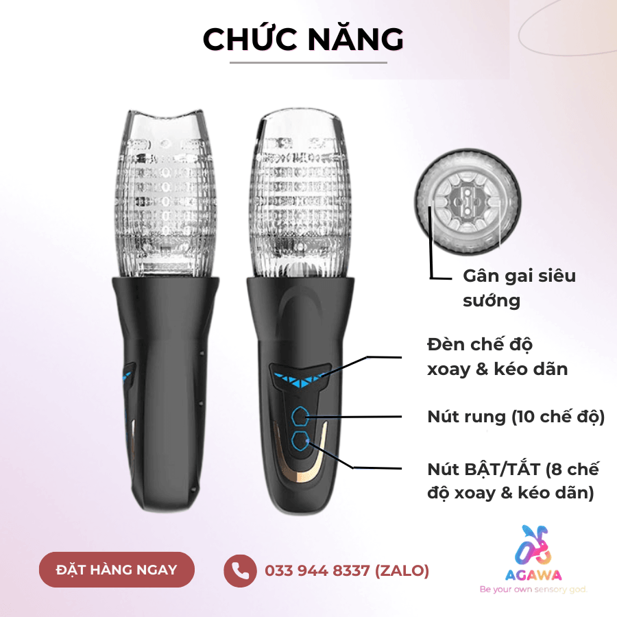 Máy Thủ Dâm Bellucci 10 Chế Độ Xoay Thụt Siêu Sướng có nút bấm điều khiển bấm phát sướng liền
