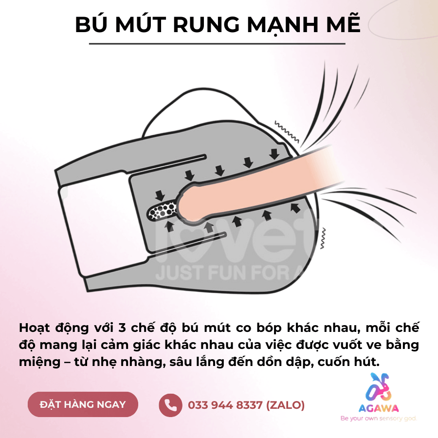Mông Rung Rên Bú Mút có 7 chế độ rung mạnh mẽ