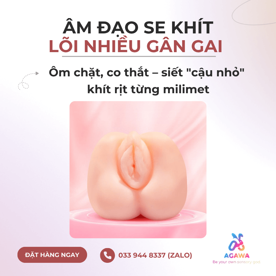 Âm Đạo Giả Silicon Jiuai 920g với Lõi gân gai bên trong tăng ma sát cọ xát