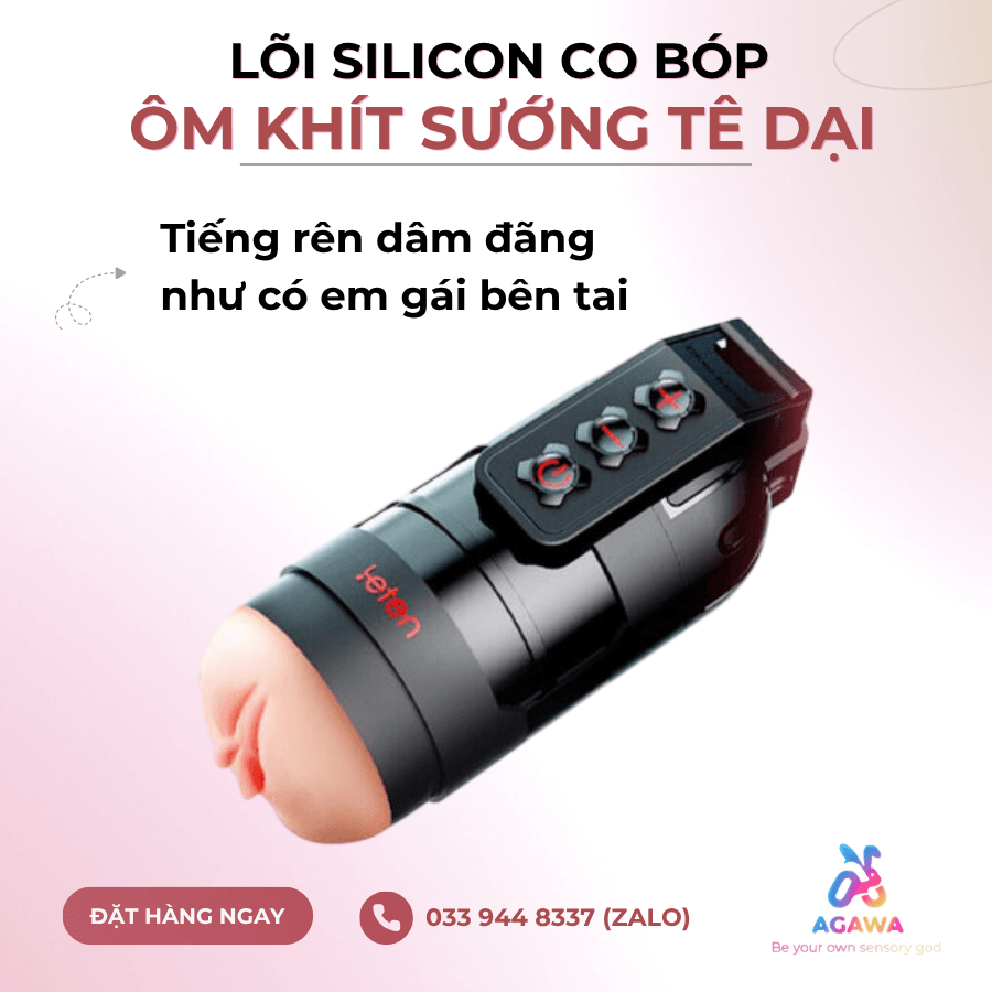 Âm Đạo Giả Lựu Đạn Leten Thunder 10 Chế Độ Rung Điều Khiển Qua App có Lõi silicon mềm mại co bóp ôm khít