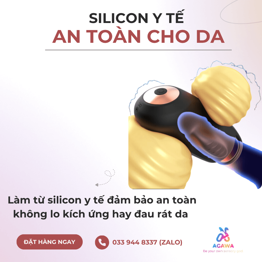 Máy Massage Dương Vật Alwup Penis Vibrator For Men làm từ Silicon PE mềm mại 