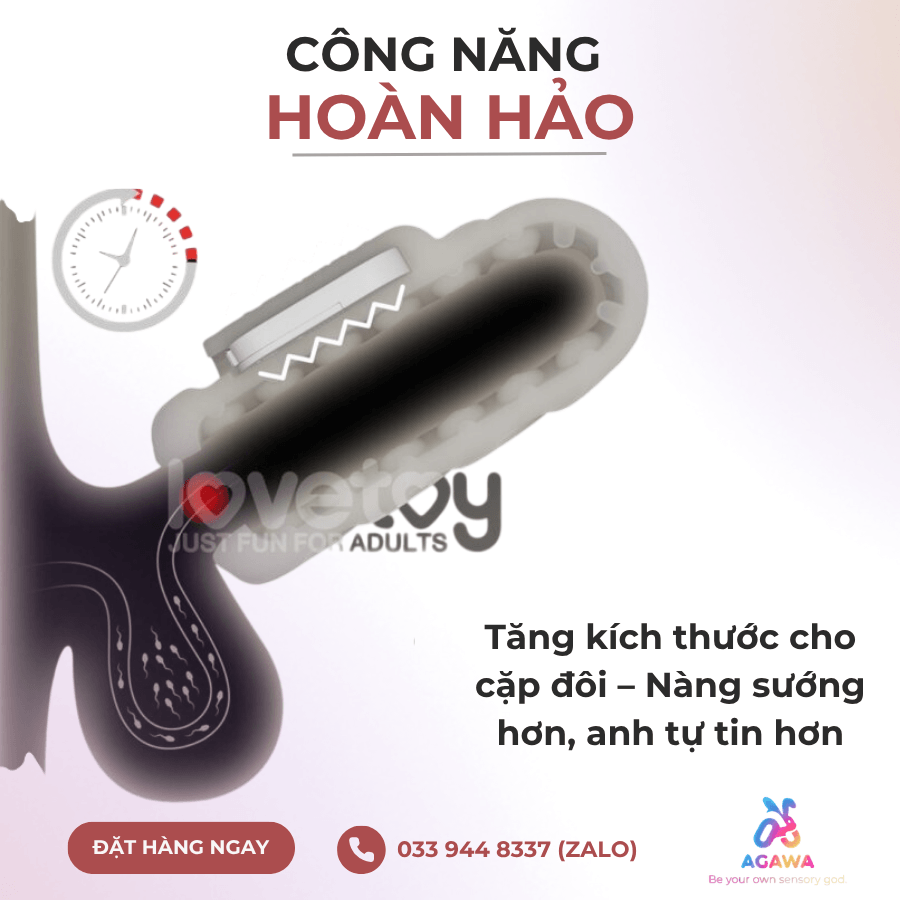 Cốc Tự Sướng Siêu Mềm Có Rung Lovetoy Knights Ring Spiral tăng kích thước cho cặp đôi