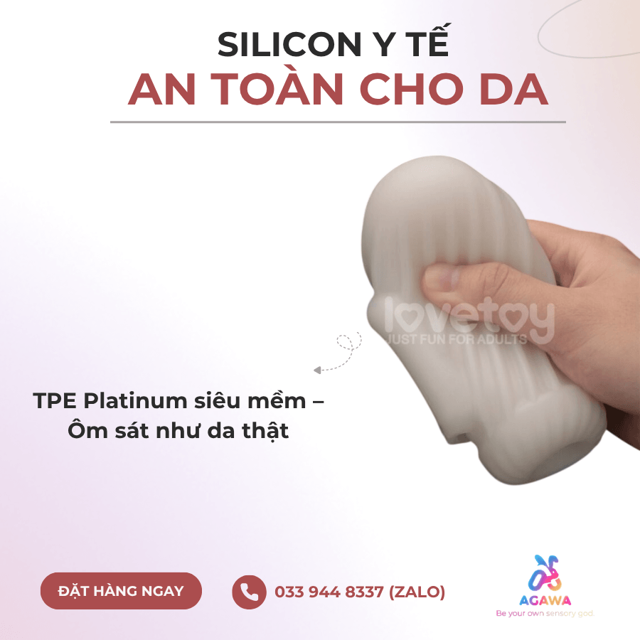 Cốc Tự Sướng Siêu Mềm Có Rung Lovetoy Knights Ring Spiral là từ silicon siêu mềm 