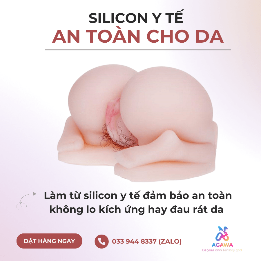 Mông Giả Nguyên Khối Baile Có Rung 3kg làm từ Silicon y tế TPR mềm mại an toàn