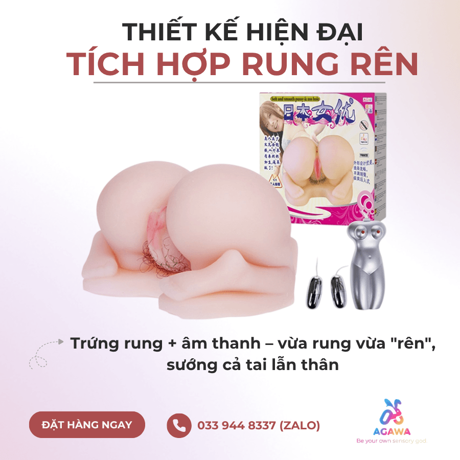 Mông Giả Nguyên Khối Baile Có Rung 3kg với Trứng rung đa chế độ
