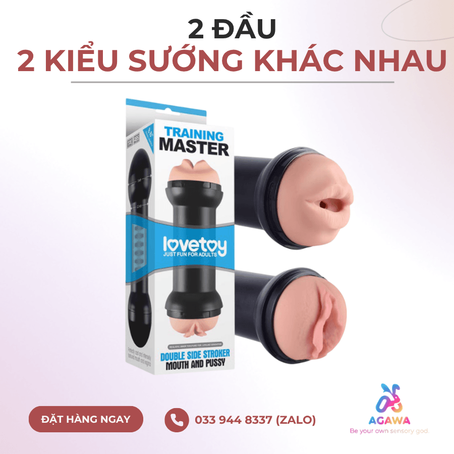 Âm Đạo Giả Và Miệng Giả 2in1 Ngụy Trang Cục Tạ Lovetoy Training Master có 2 đầu âm đạo giả và miệng giả Lovetoy