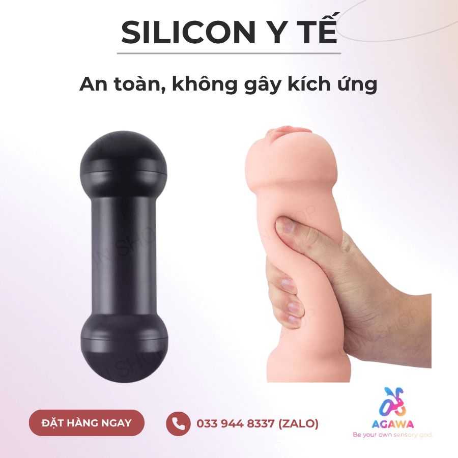 Âm Đạo Giả Và Miệng Giả 2in1 Ngụy Trang Cục Tạ Lovetoy Training Master làm từ Silicon y tế an toàn 