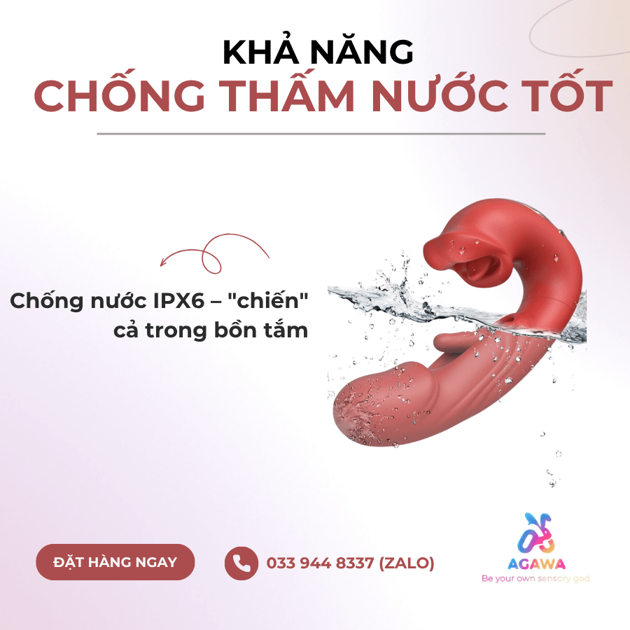 Dương Vật Giả Lưỡi Liếm Mút Rung Đa Chế Độ Mars Ivy 3in1 Giống Của Thành Chống nước 100% dùng trong nhà tắm
