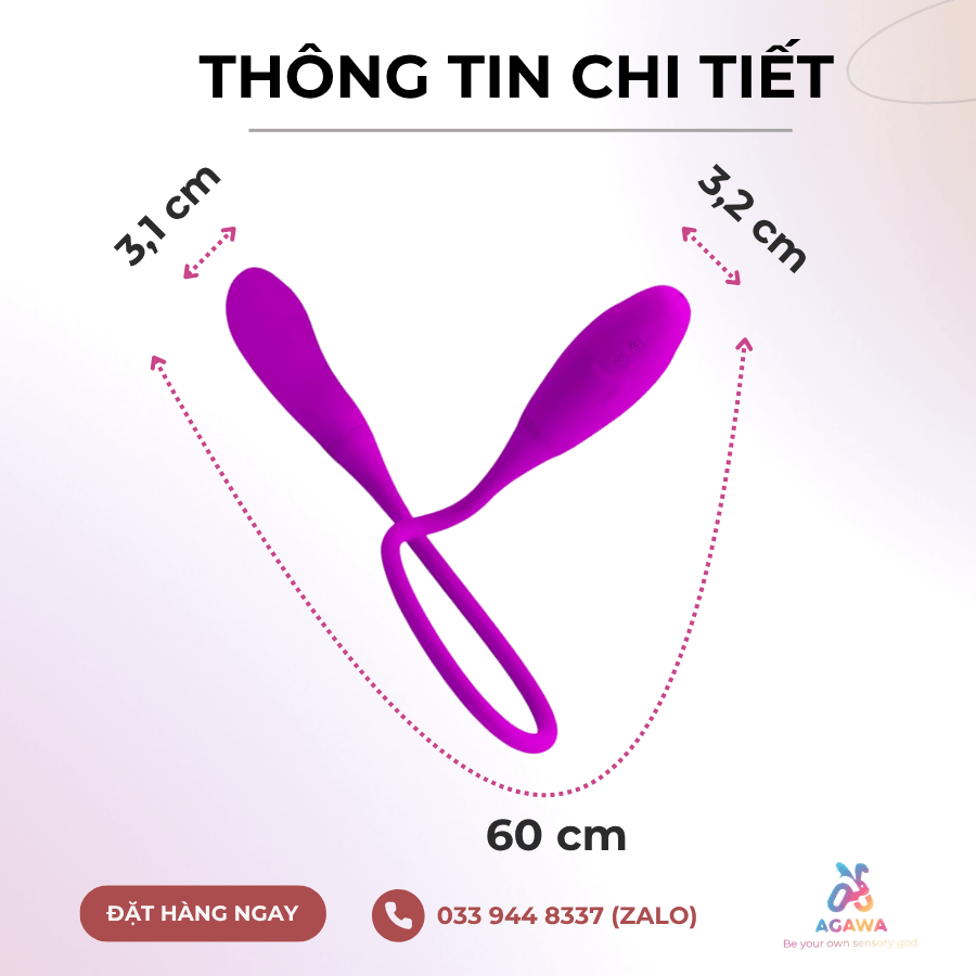 Thông tin chi tiết của Trứng Rung Hai Đầu 7 Chế Độ Massage Âm Đạo Snaky Vibe
