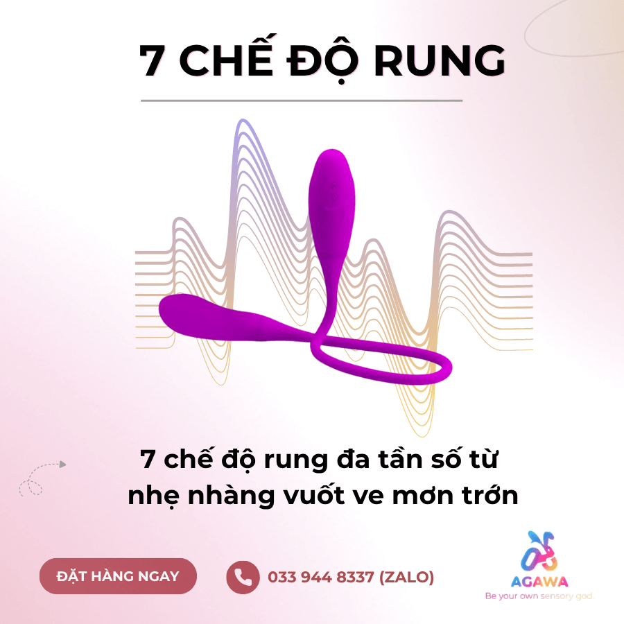 Trứng Rung Hai Đầu 7 Chế Độ Massage Âm Đạo Snaky Vibe với 7 chế độ rung 