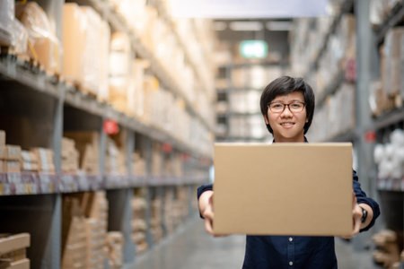 Nhân viên chuẩn bị đơn hàng kín đáo tại kho Agawaa